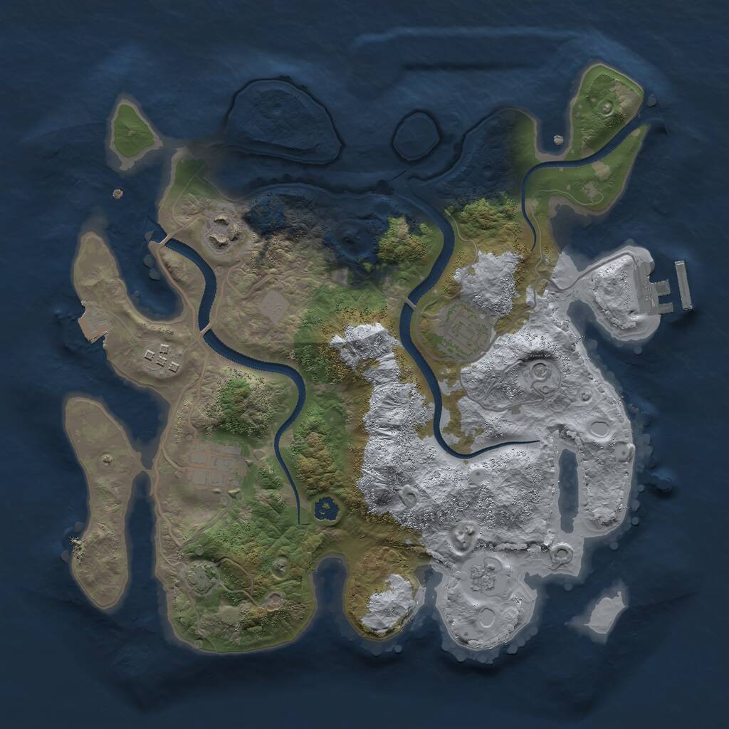 Rust Map: Procedural Map, Size: 3000, Seed: 1904611096, 9 Monuments