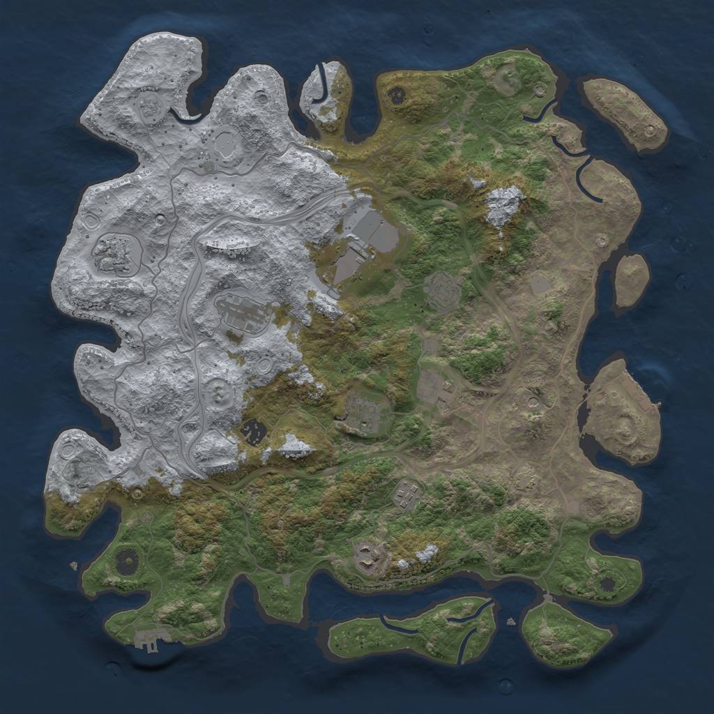 Rust Map: Procedural Map, Size: 4250, Seed: 8449228, 17 Monuments