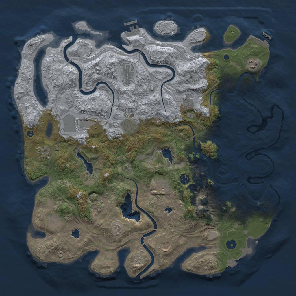 Rust Map: Procedural Map, Size: 4500, Seed: 107979, 17 Monuments