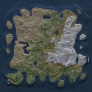 Thumbnail Rust Map: Procedural Map, Size: 4000, Seed: 69401, 12 Monuments