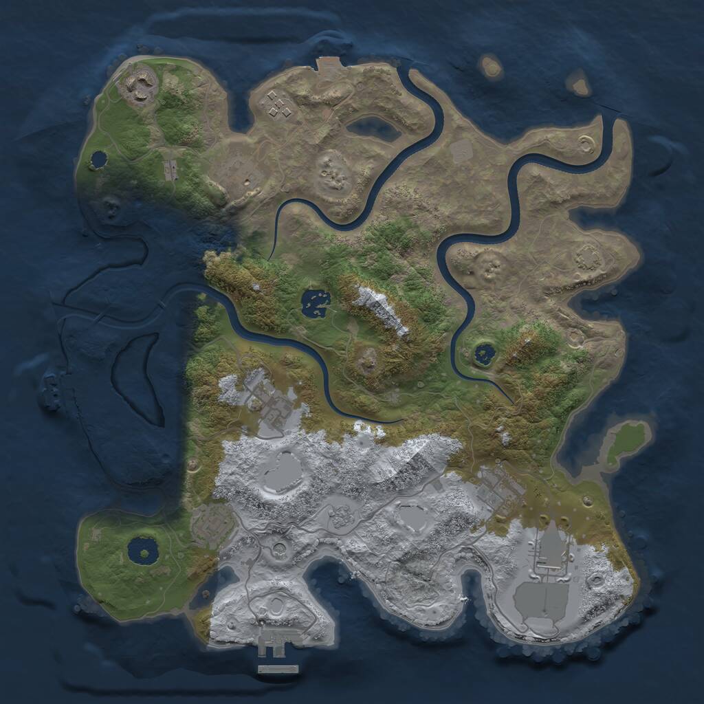 Rust Map: Procedural Map, Size: 3500, Seed: 11561206, 14 Monuments