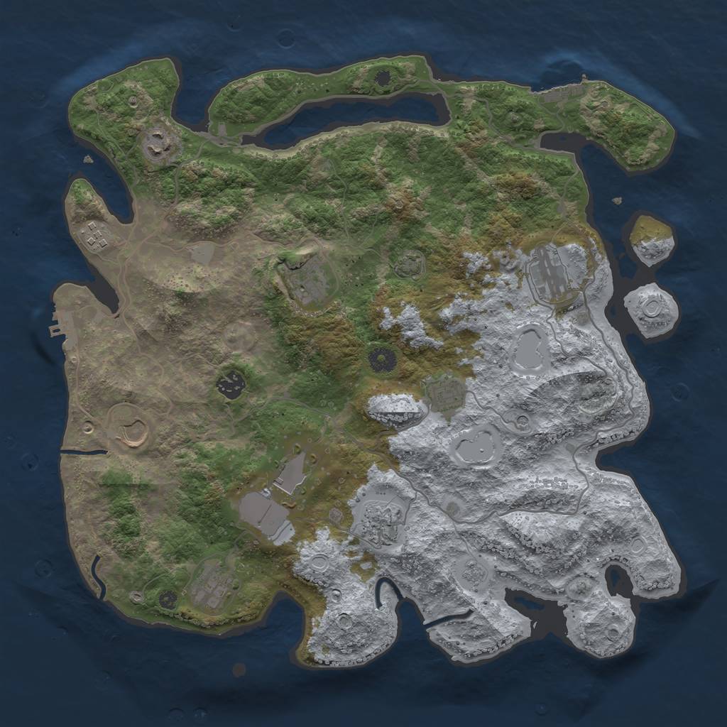 Rust Map: Procedural Map, Size: 4000, Seed: 10585521, 18 Monuments
