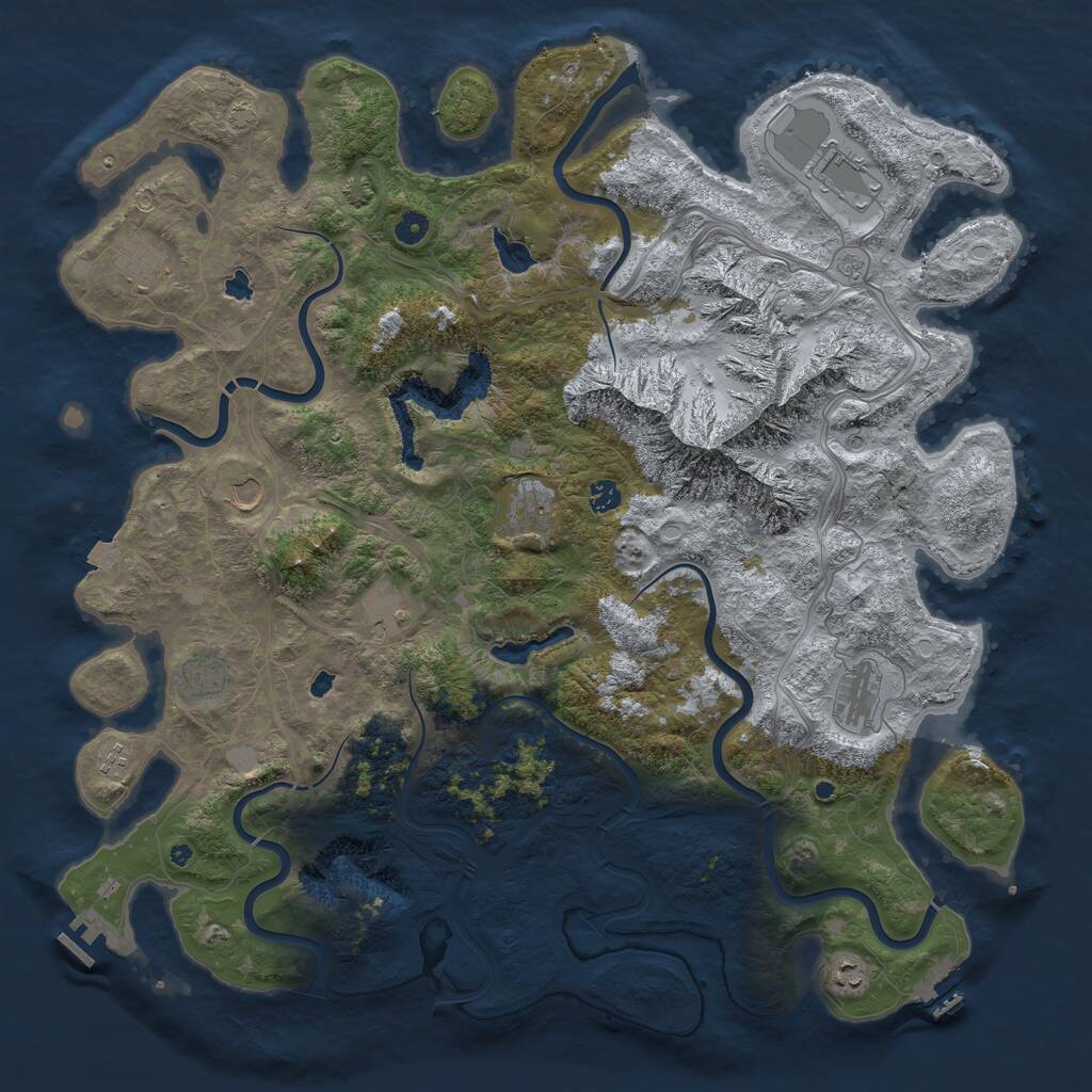 Rust Map: Procedural Map, Size: 5000, Seed: 231148683, 16 Monuments