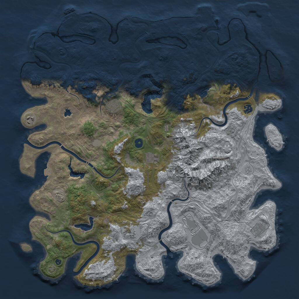 Rust Map: Procedural Map, Size: 5000, Seed: 24622703, 14 Monuments