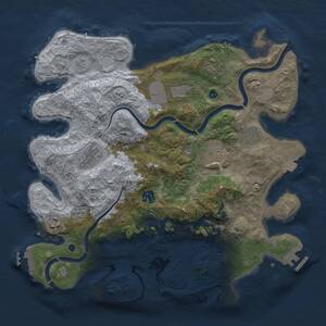 Thumbnail Rust Map: Procedural Map, Size: 3700, Seed: 12, 14 Monuments