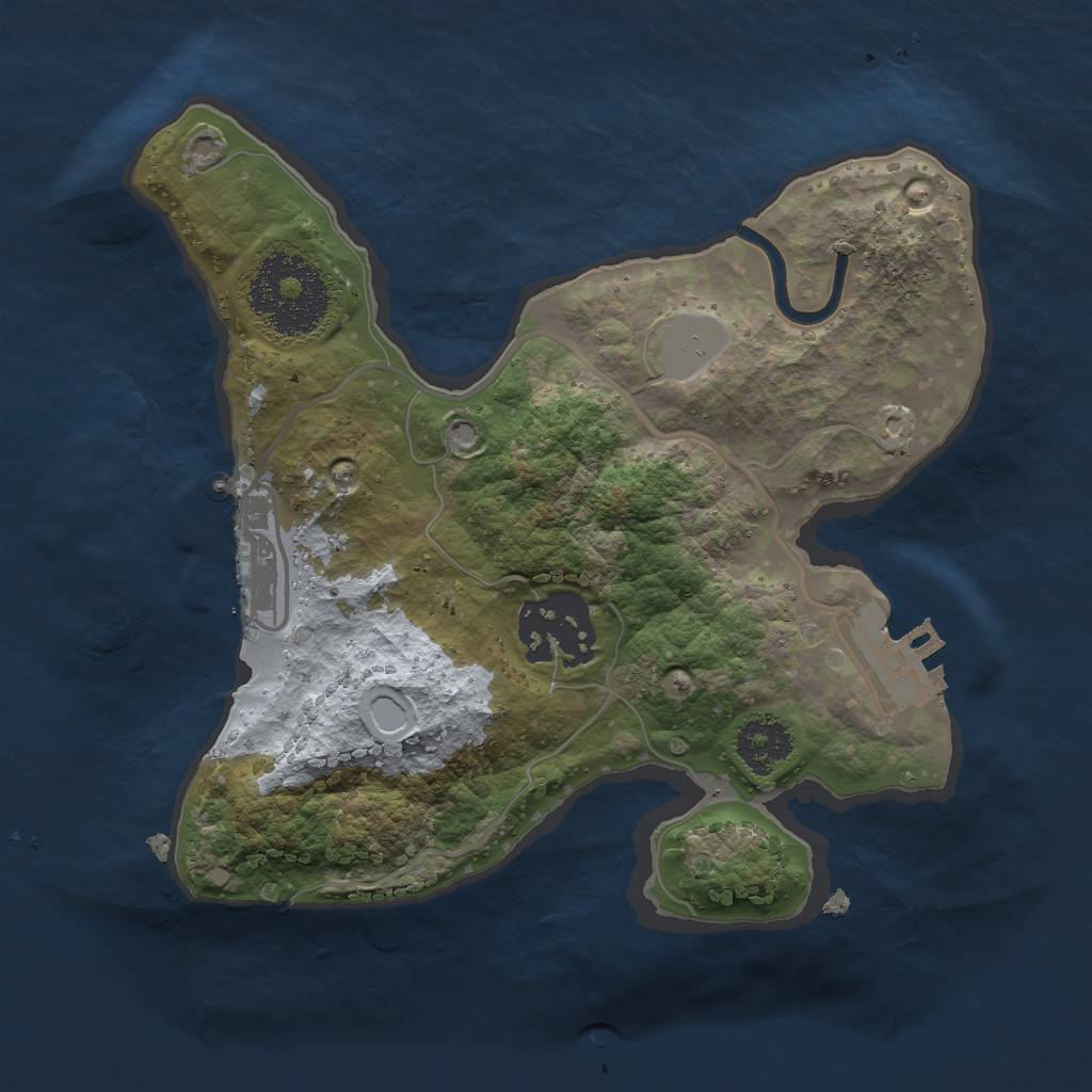 Rust Map: Procedural Map, Size: 2070, Seed: 19686, 6 Monuments