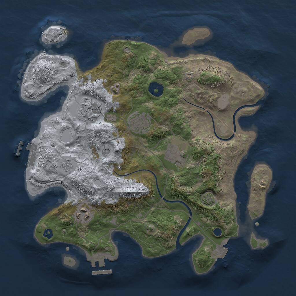 Rust Map: Procedural Map, Size: 3000, Seed: 1404031002, 10 Monuments