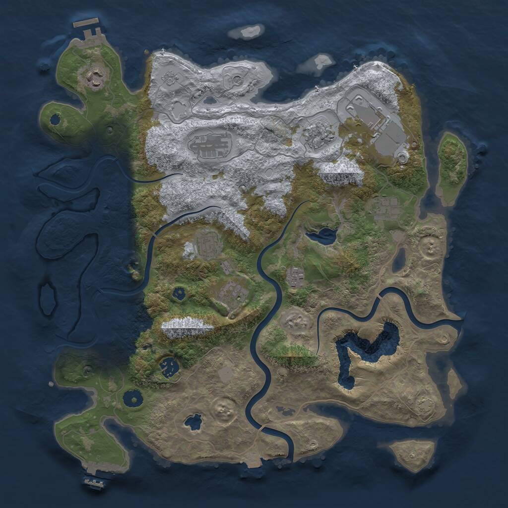 Rust Map: Procedural Map, Size: 4000, Seed: 1295230109, 15 Monuments