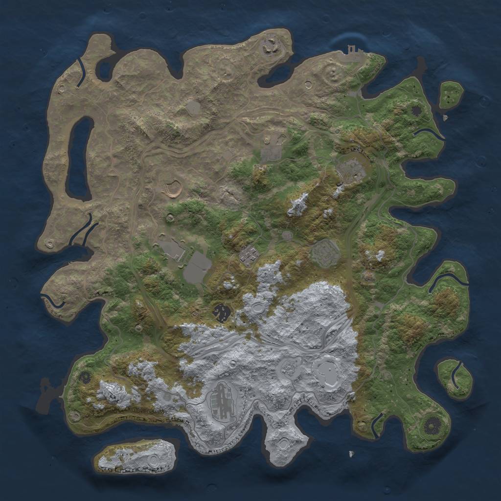 Rust Map: Procedural Map, Size: 4250, Seed: 190167749, 15 Monuments