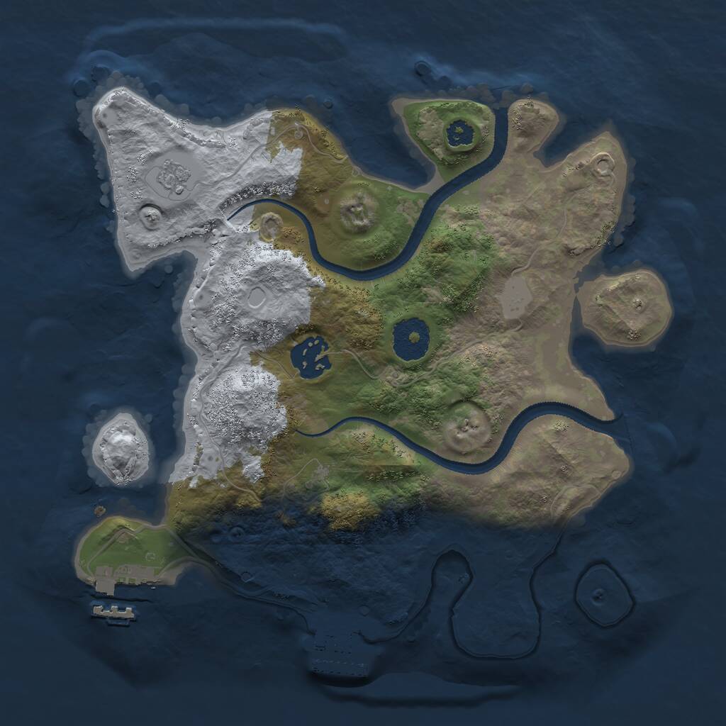 Rust Map: Procedural Map, Size: 2700, Seed: 600118372, 5 Monuments