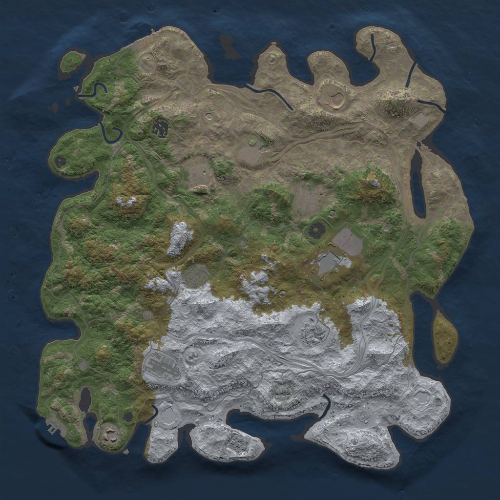 Rust Map: Procedural Map, Size: 4500, Seed: 1900231133, 18 Monuments