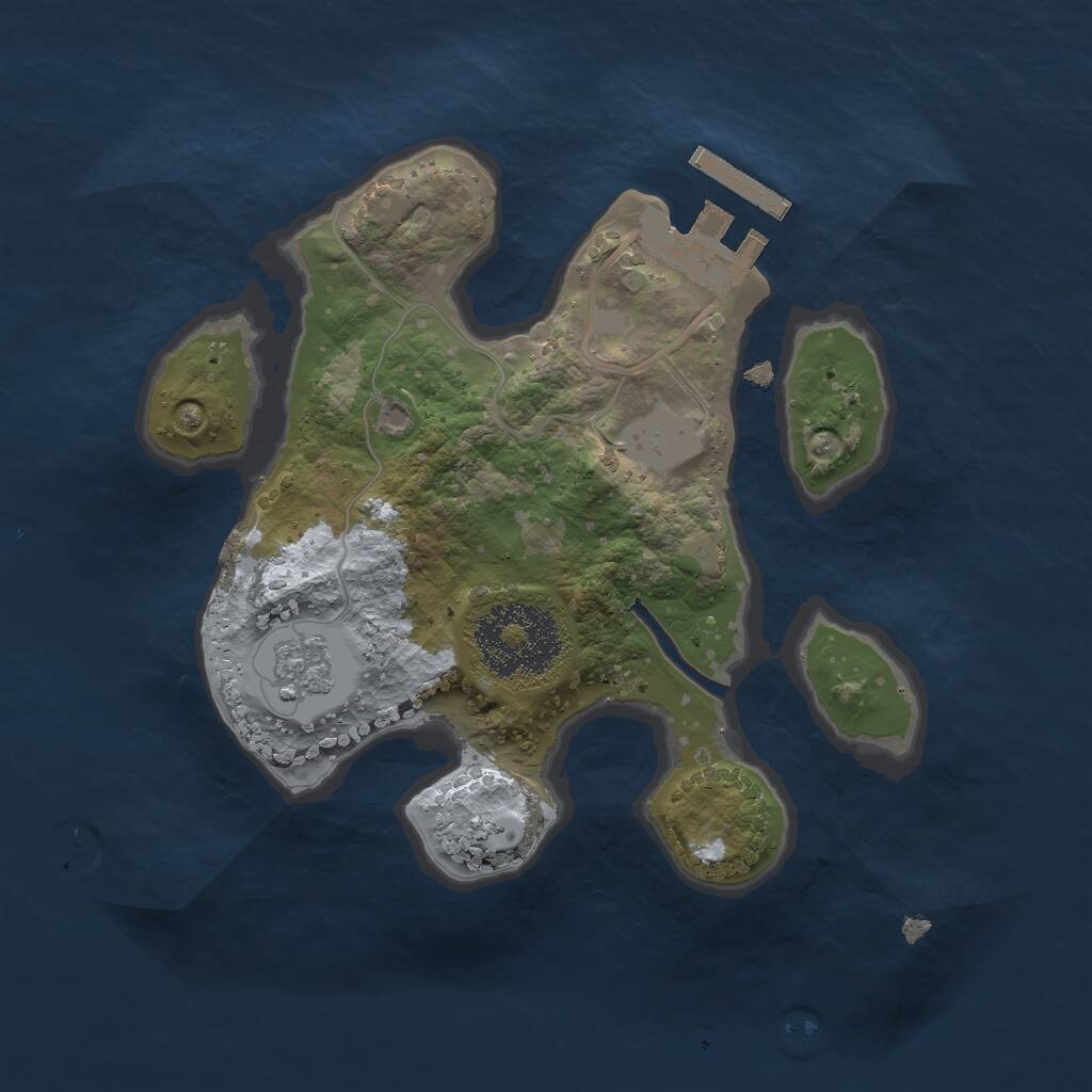 Rust Map: Procedural Map, Size: 2000, Seed: 1065409359, 3 Monuments