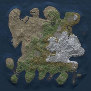 Thumbnail Rust Map: Procedural Map, Size: 3500, Seed: 1061803157, 15 Monuments