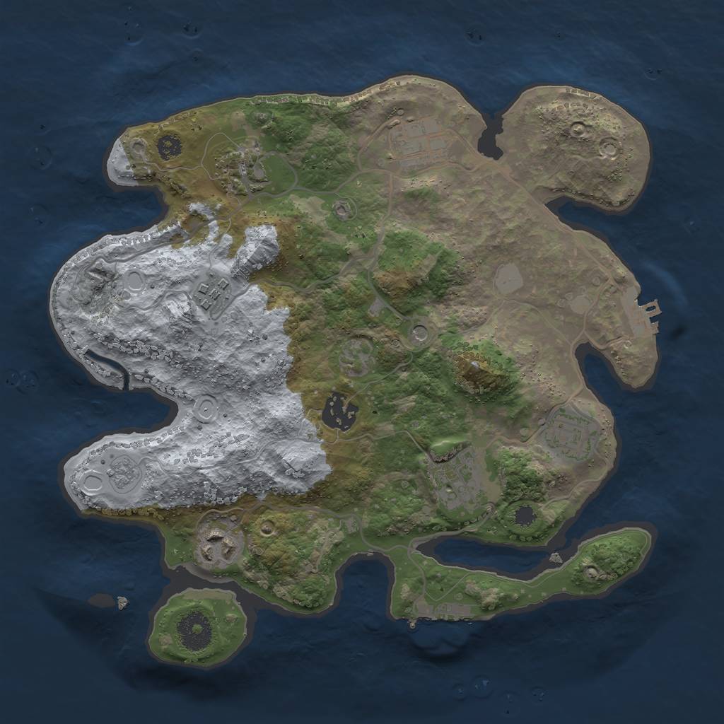Rust Map: Procedural Map, Size: 3000, Seed: 2082822589, 14 Monuments