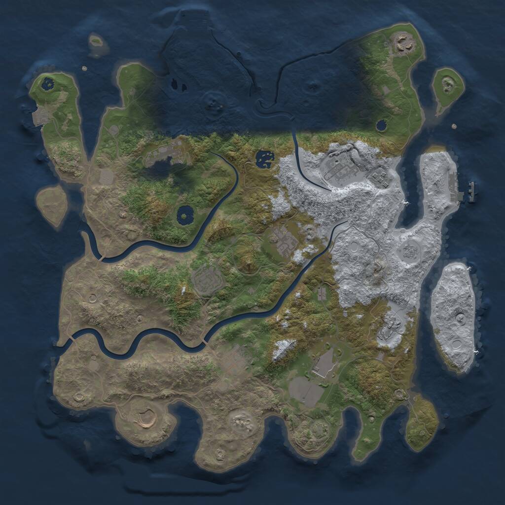 Rust Map: Procedural Map, Size: 3992, Seed: 1592963188, 17 Monuments