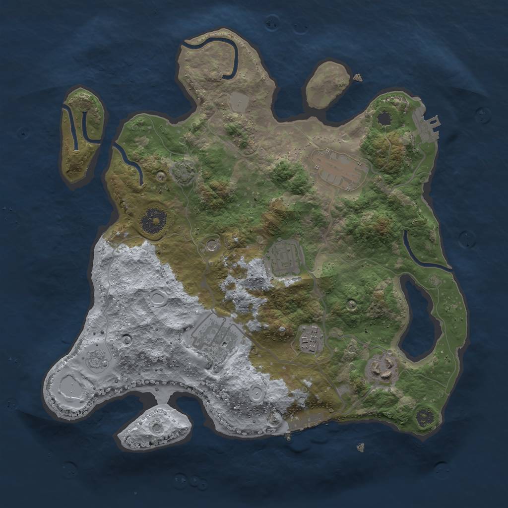 Rust Map: Procedural Map, Size: 3000, Seed: 821744991, 13 Monuments