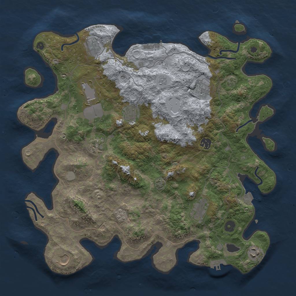 Rust Map: Procedural Map, Size: 4000, Seed: 1601565121, 18 Monuments