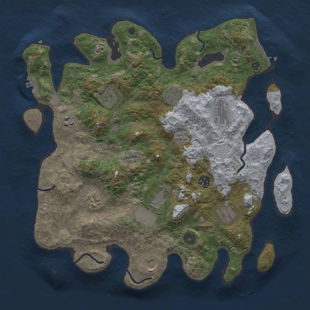 Rust Map: Procedural Map, Size: 3862, Seed: 1592963188, 18 Monuments