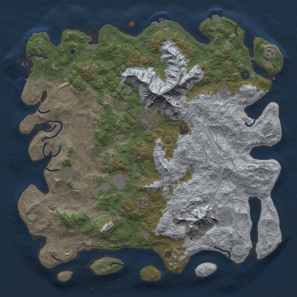 Rust Map: Procedural Map, Size: 5000, Seed: 75652468, 19 Monuments