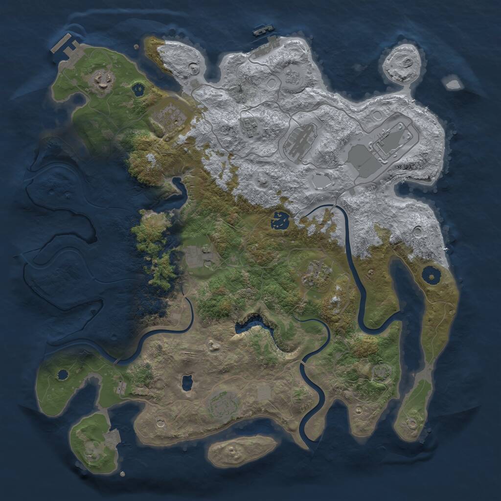 Rust Map: Procedural Map, Size: 4000, Seed: 664140487, 15 Monuments