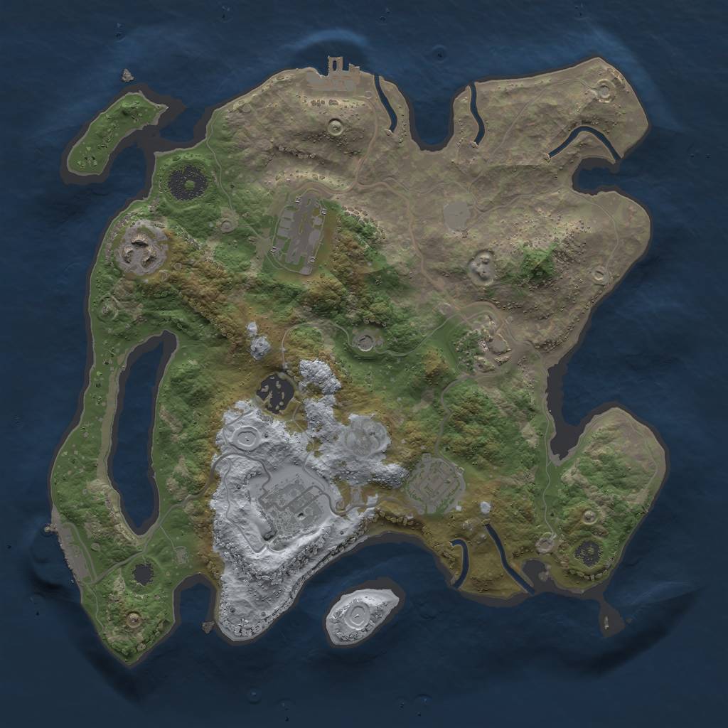 Rust Map: Procedural Map, Size: 3000, Seed: 138602410, 12 Monuments