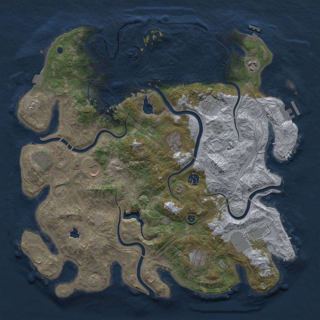 Rust Map: Procedural Map, Size: 4250, Seed: 437254631, 15 Monuments