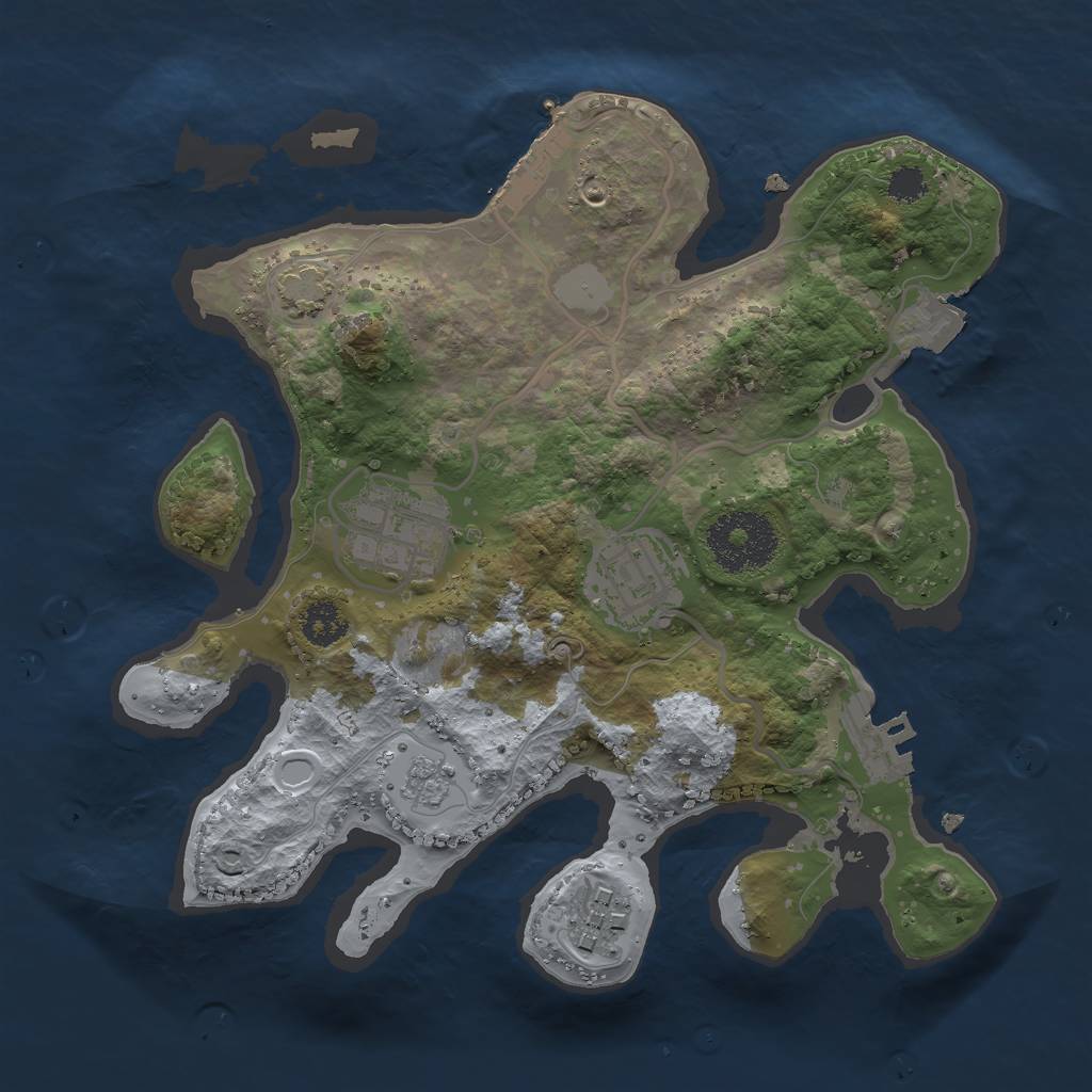 Rust Map: Procedural Map, Size: 2500, Seed: 22101993, 10 Monuments