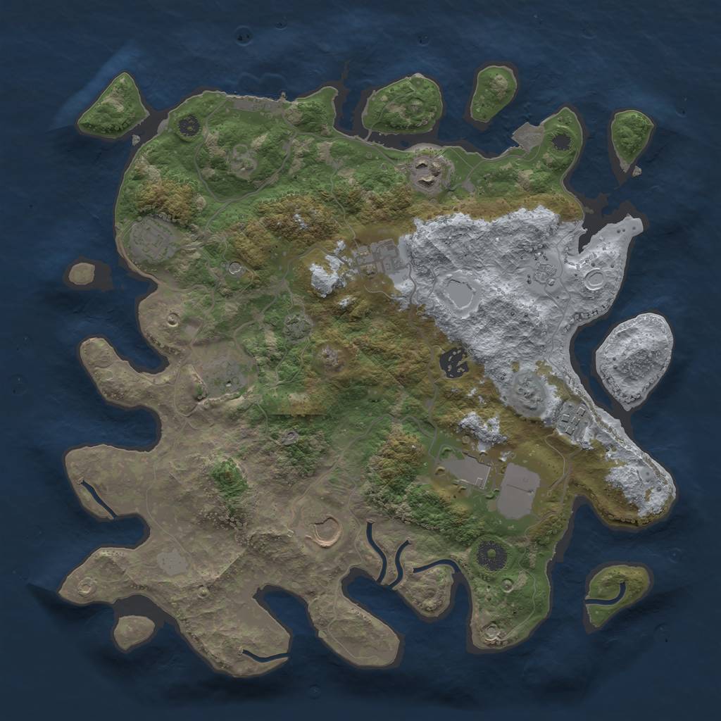 Rust Map: Procedural Map, Size: 3600, Seed: 35742338, 15 Monuments