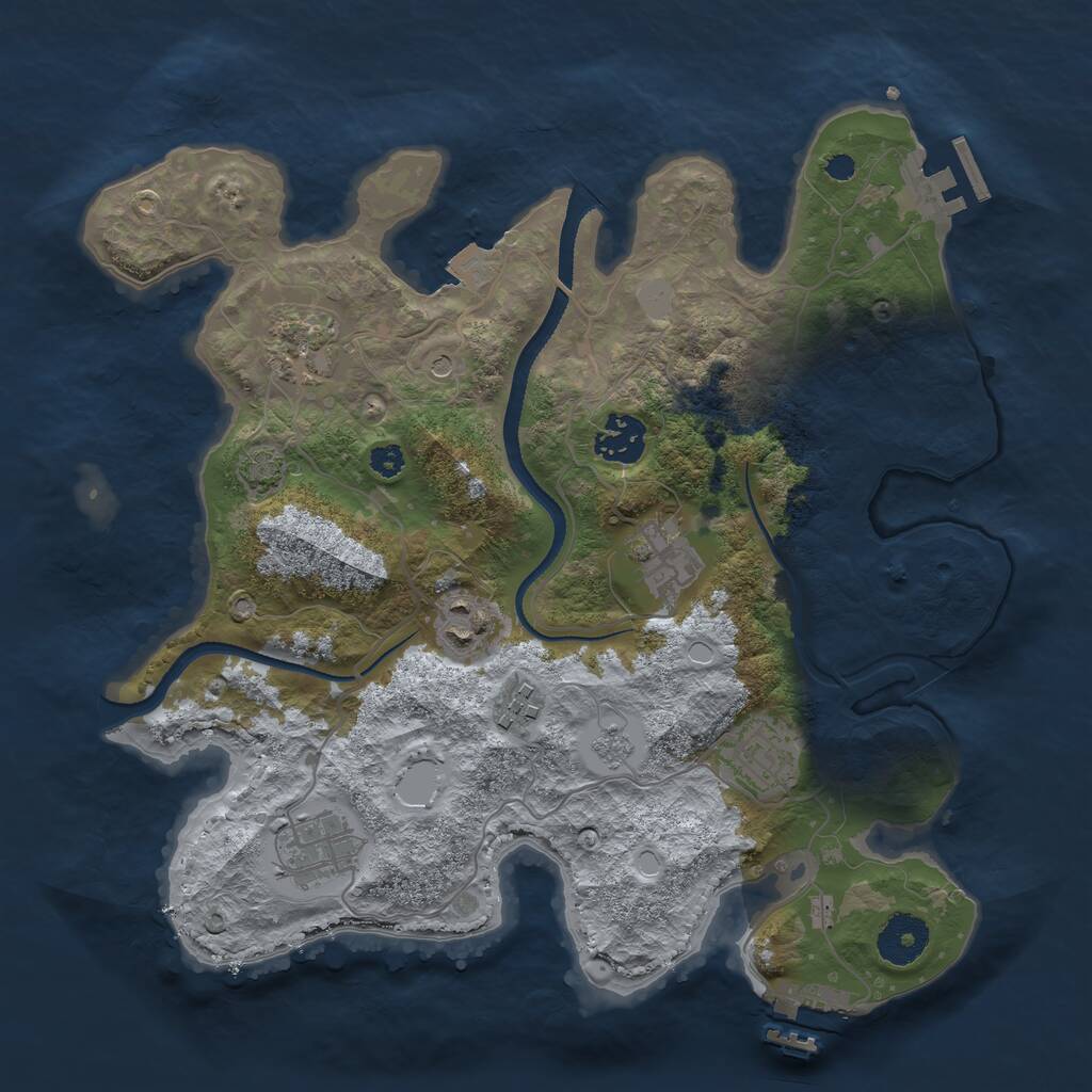 Rust Map: Procedural Map, Size: 3250, Seed: 1031099992, 13 Monuments