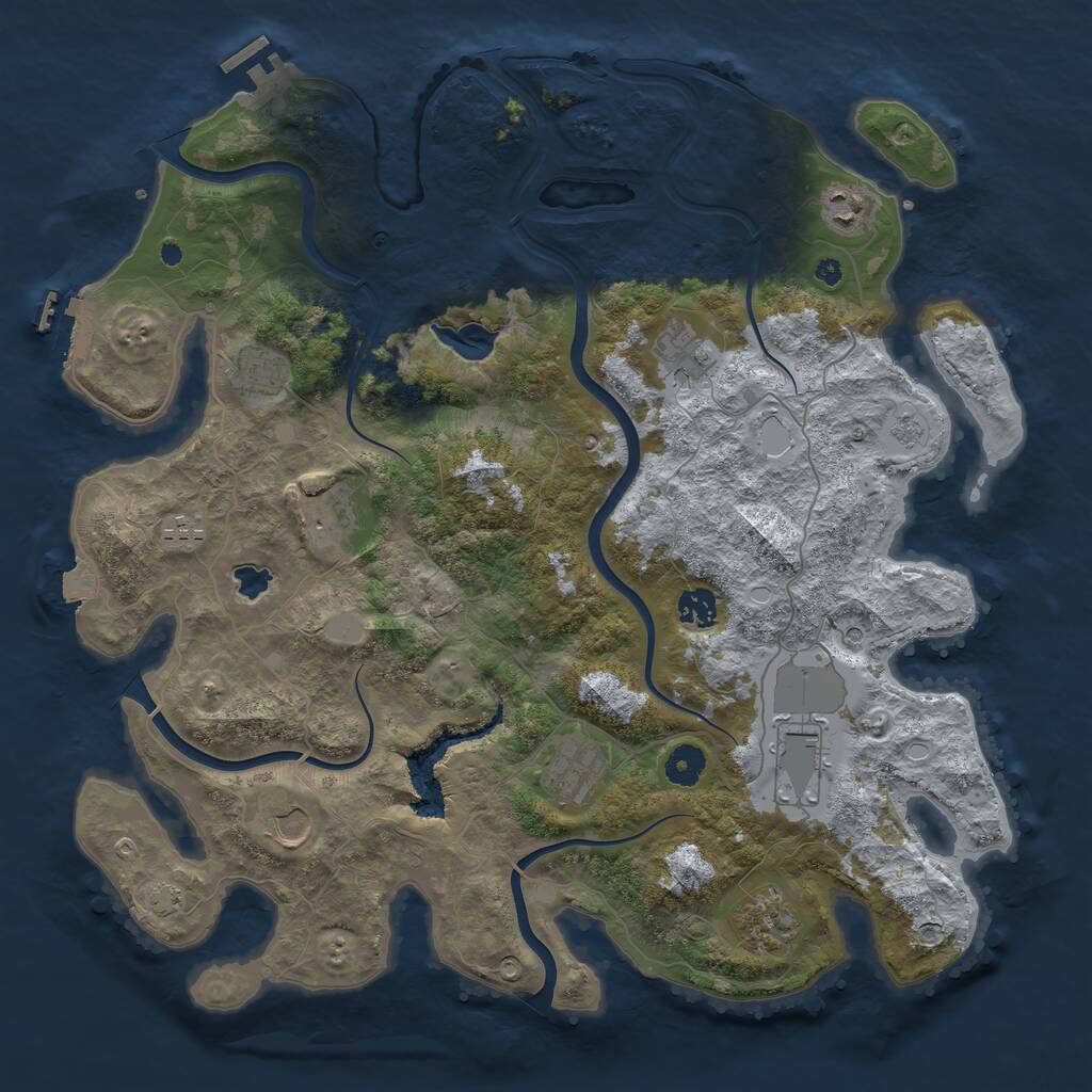 Rust Map: Procedural Map, Size: 4097, Seed: 437254631, 16 Monuments