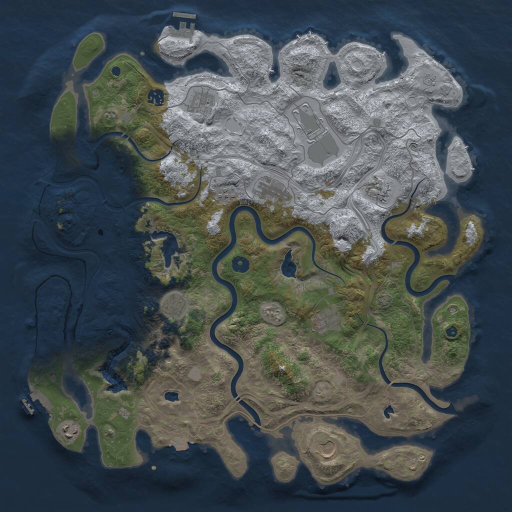 Rust Map: Procedural Map, Size: 4500, Seed: 197546425, 16 Monuments