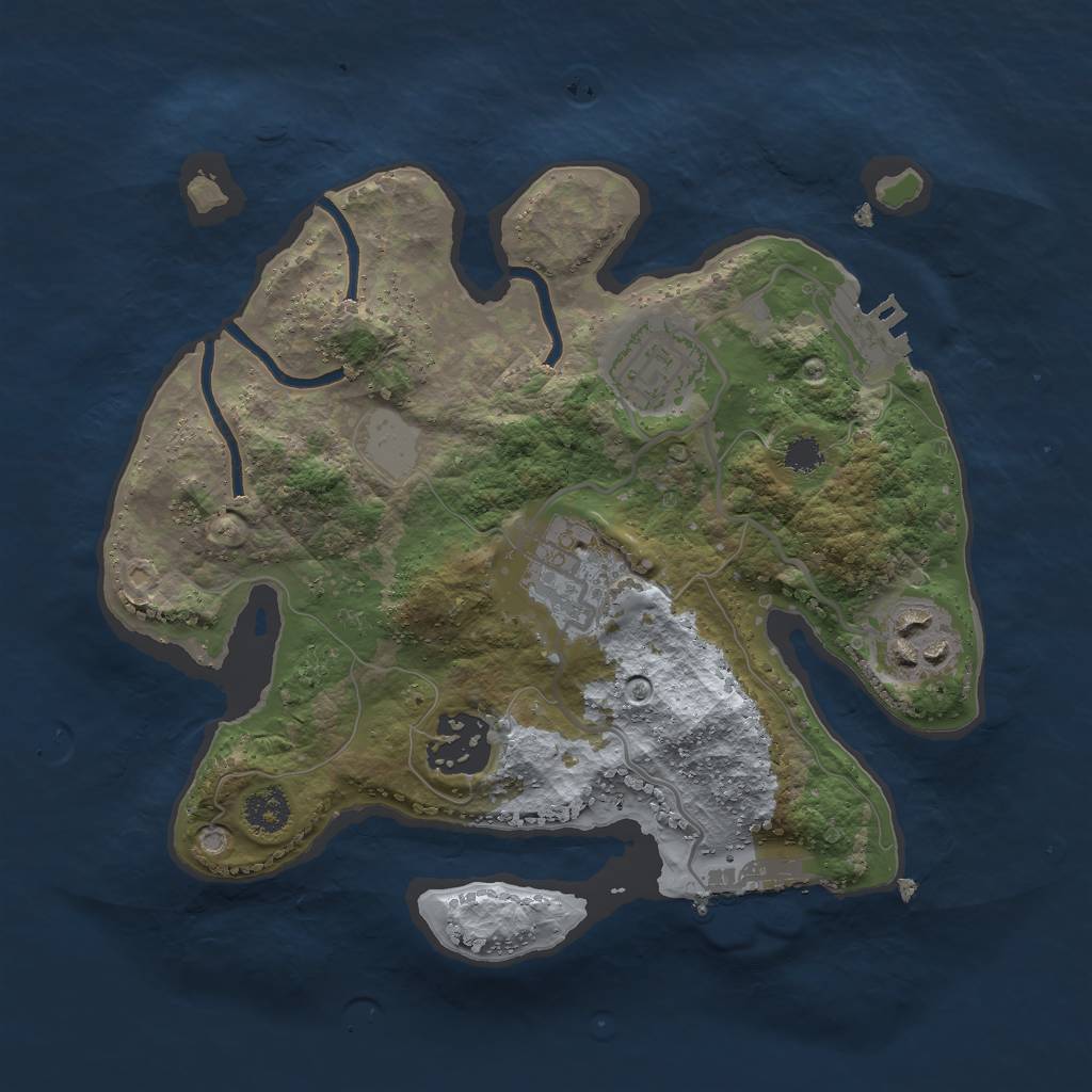 Rust Map: Procedural Map, Size: 2500, Seed: 73127131, 9 Monuments