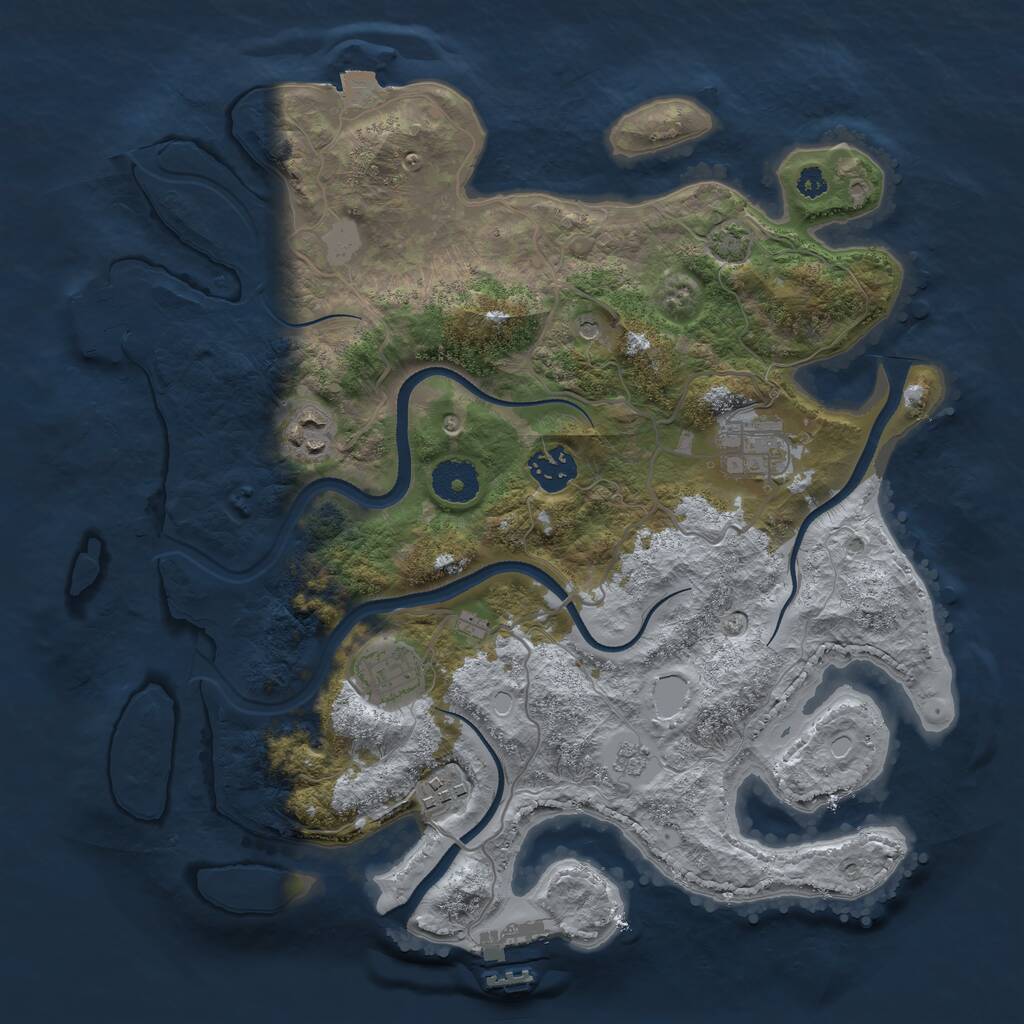 Rust Map: Procedural Map, Size: 3400, Seed: 694, 11 Monuments