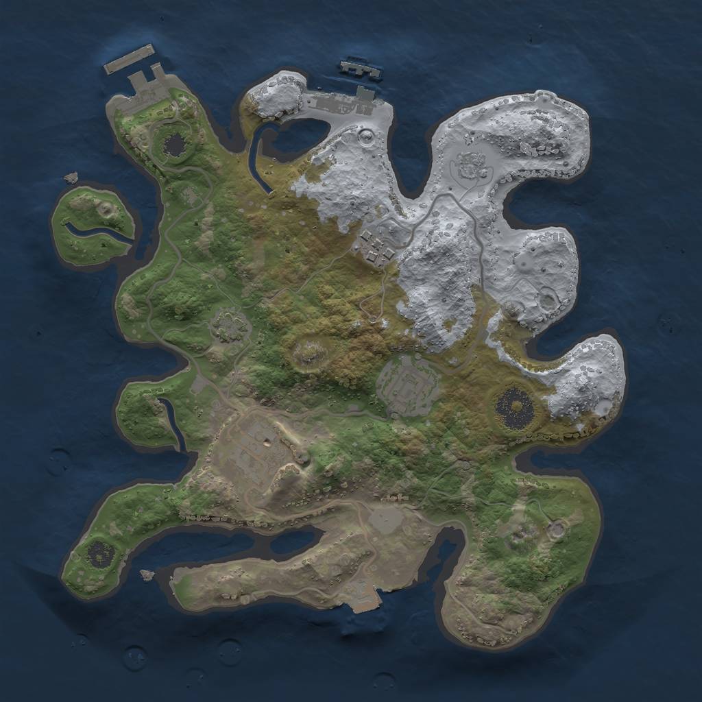 Rust Map: Procedural Map, Size: 2700, Seed: 12456859, 10 Monuments