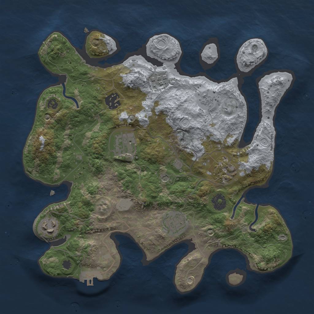 Rust Map: Procedural Map, Size: 3000, Seed: 8921304, 12 Monuments