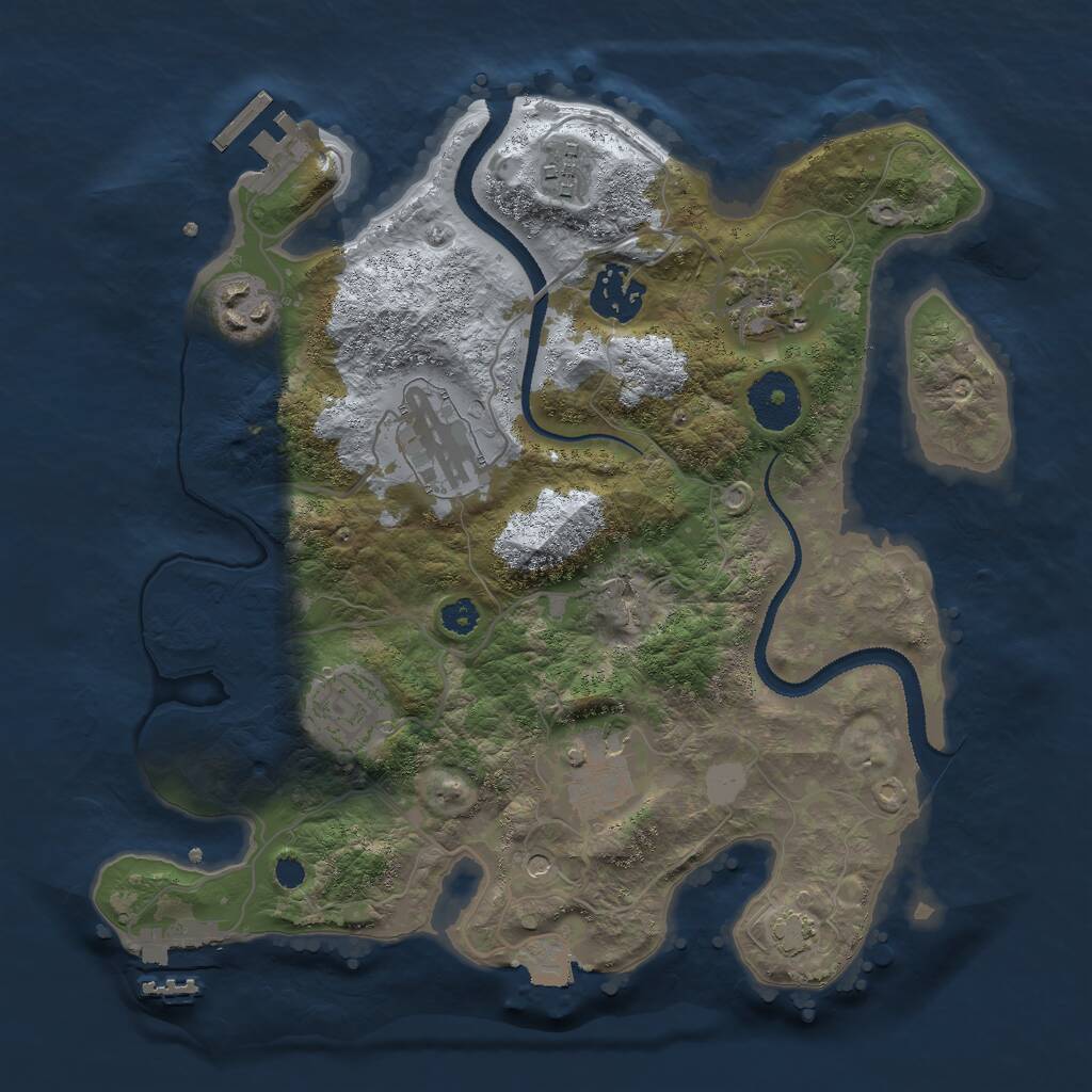 Rust Map: Procedural Map, Size: 3000, Seed: 5486451, 12 Monuments