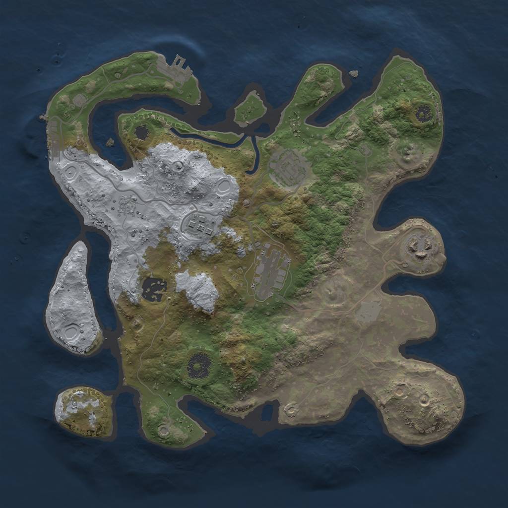 Rust Map: Procedural Map, Size: 3000, Seed: 4529, 11 Monuments