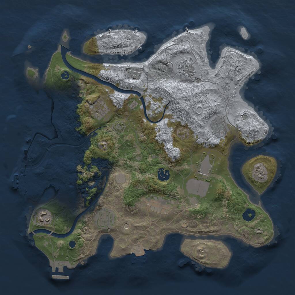 Rust Map: Procedural Map, Size: 3500, Seed: 174097925, 15 Monuments