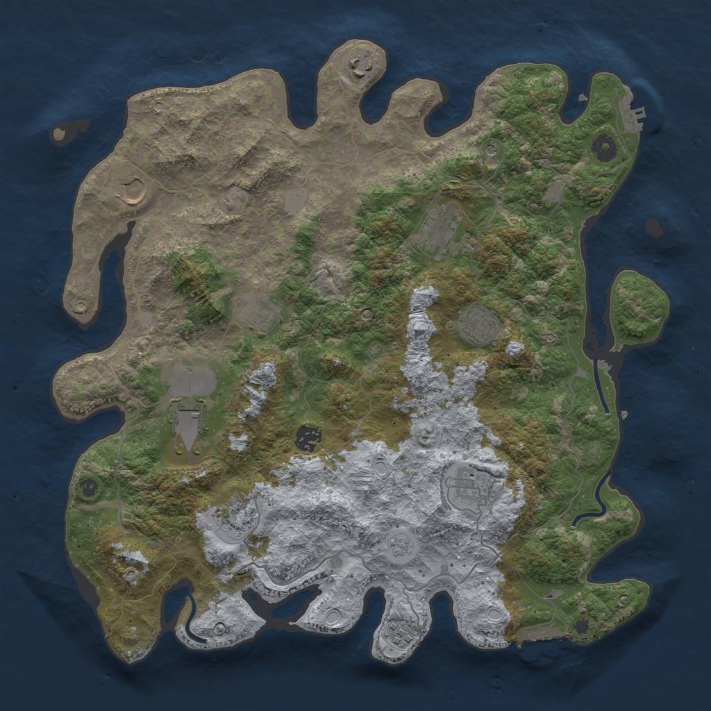Rust Map: Procedural Map, Size: 4096, Seed: 1752450701, 17 Monuments