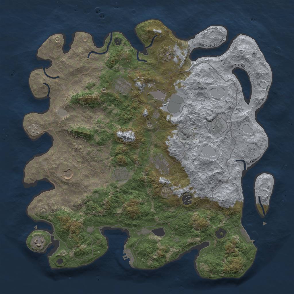 Rust Map: Procedural Map, Size: 4193, Seed: 12565, 17 Monuments