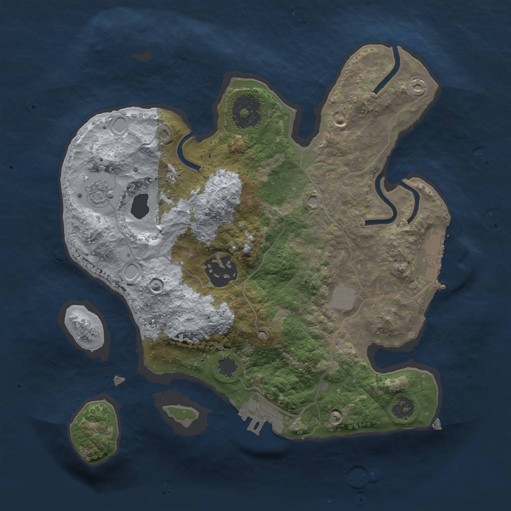 Rust Map: Procedural Map, Size: 2400, Seed: 654945237, 7 Monuments