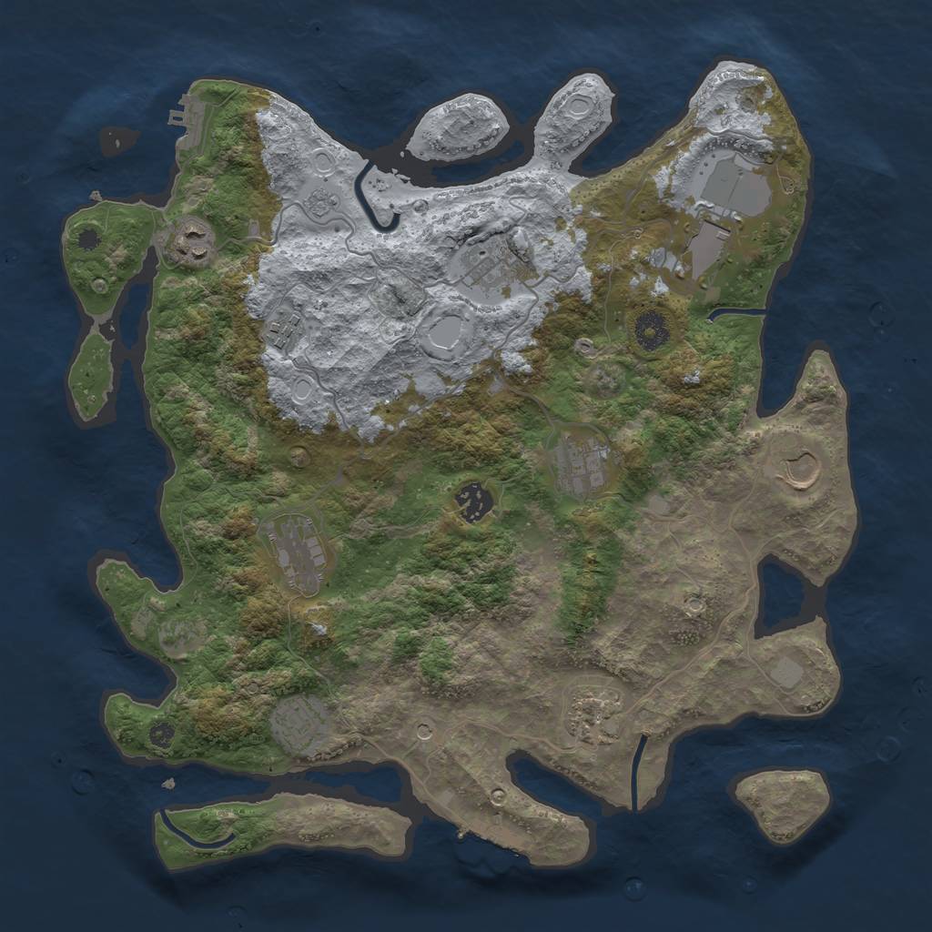 Rust Map: Procedural Map, Size: 3750, Seed: 23452355, 17 Monuments