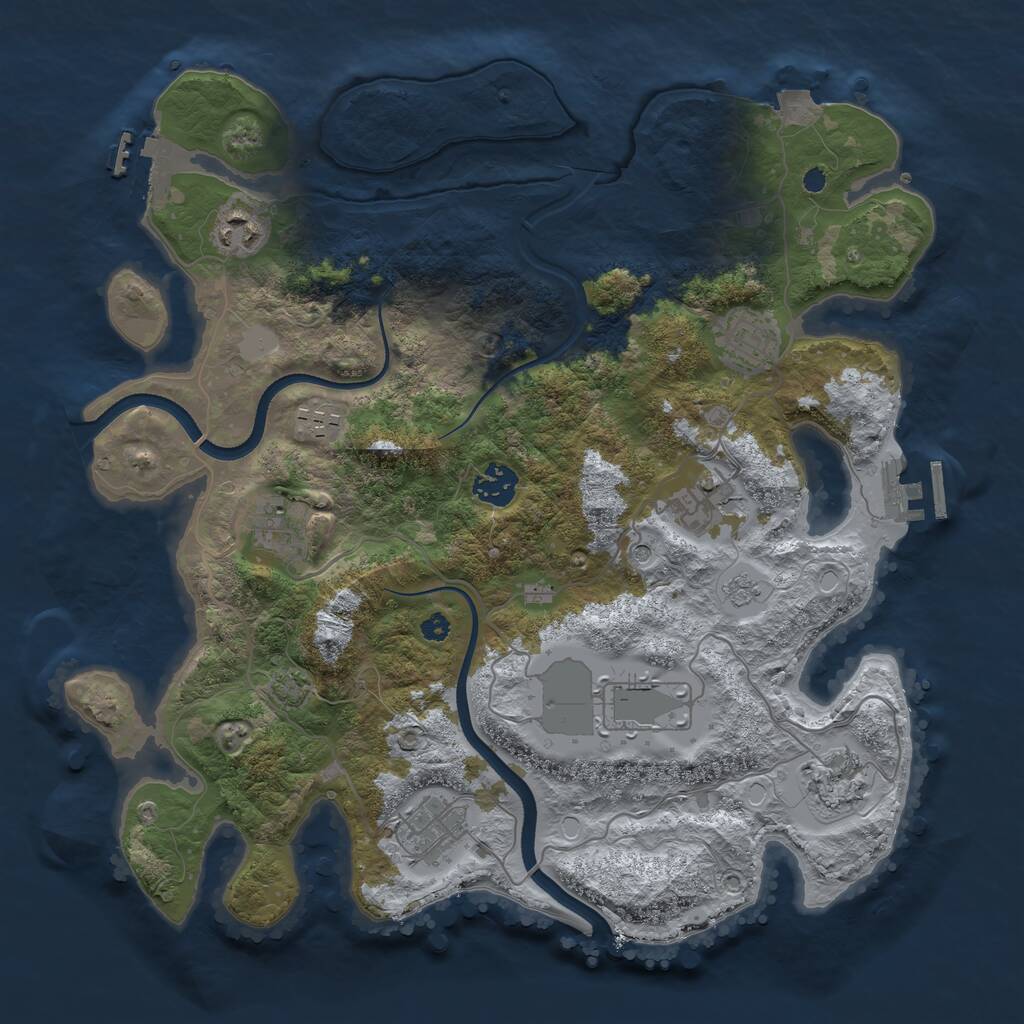 Rust Map: Procedural Map, Size: 3600, Seed: 11803, 15 Monuments
