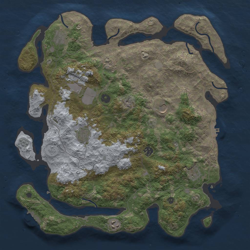 Rust Map: Procedural Map, Size: 4000, Seed: 425119774, 16 Monuments