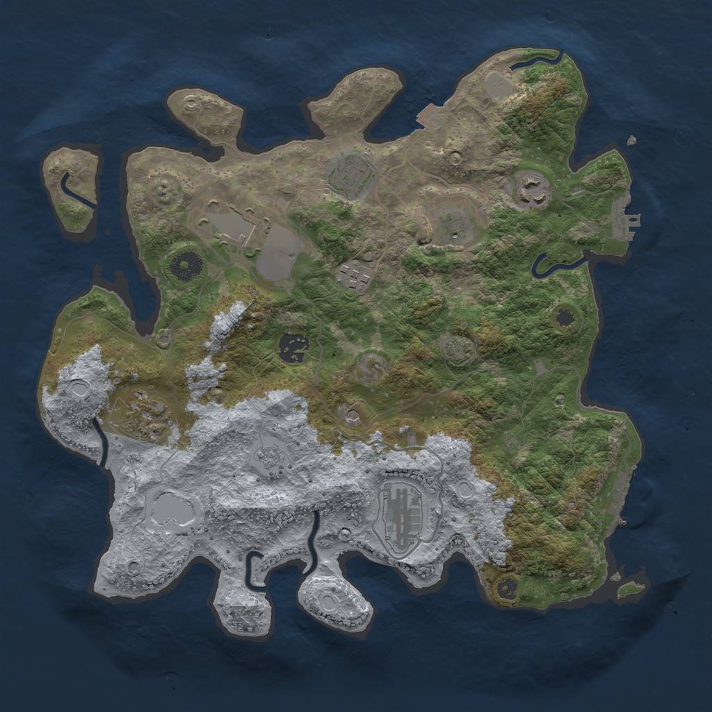 Rust Map: Procedural Map, Size: 3500, Seed: 819845795, 16 Monuments