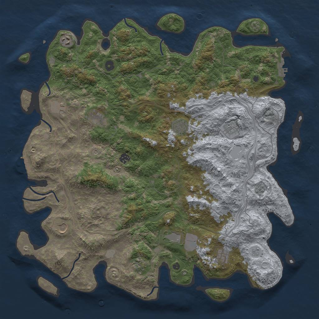 Rust Map: Procedural Map, Size: 4800, Seed: 305619973, 18 Monuments