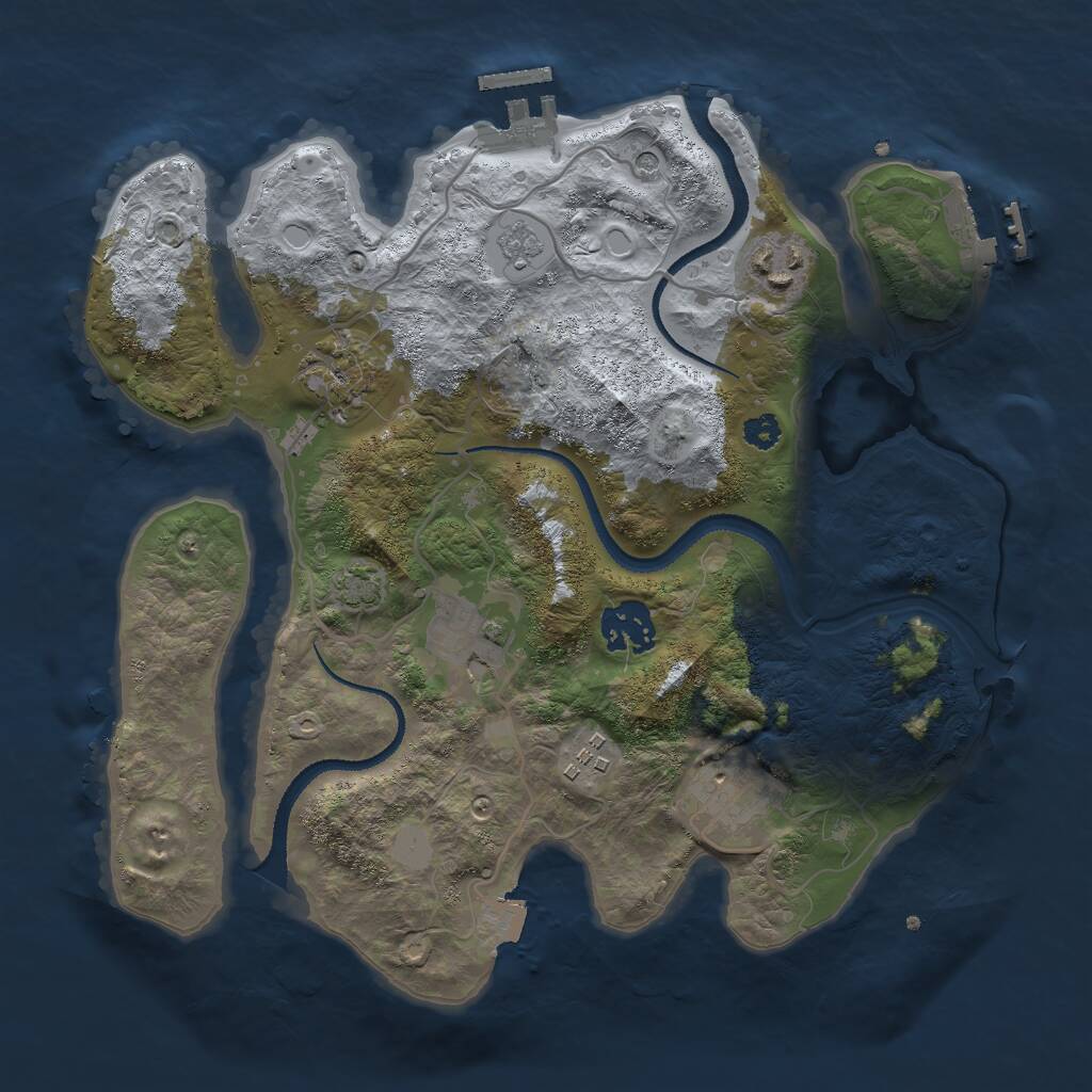 Rust Map: Procedural Map, Size: 3000, Seed: 383797545, 12 Monuments