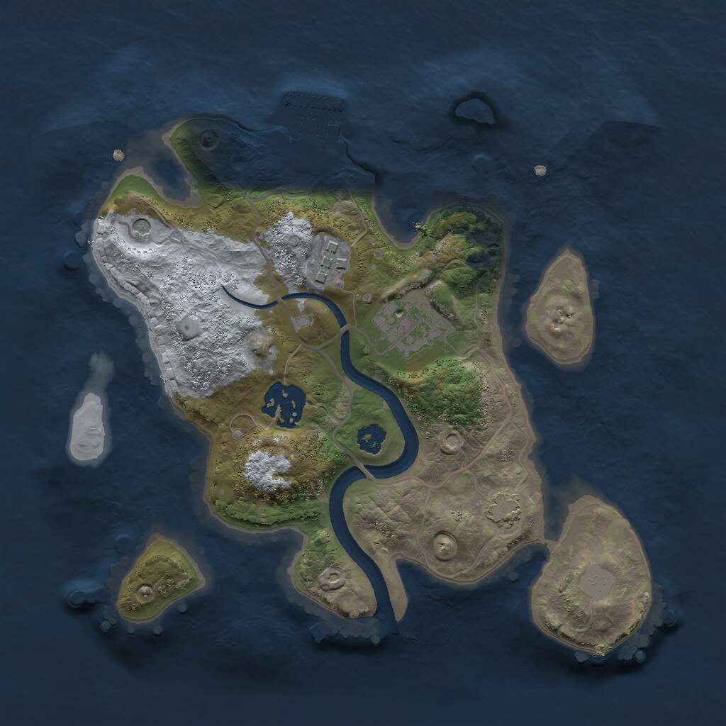 Rust Map: Procedural Map, Size: 2500, Seed: 123432, 7 Monuments