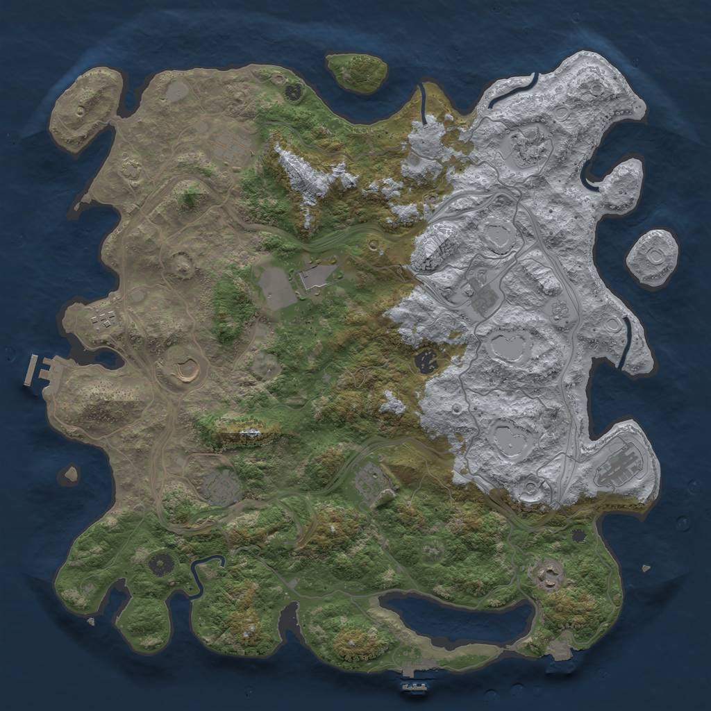 Rust Map: Procedural Map, Size: 4500, Seed: 584336544, 19 Monuments