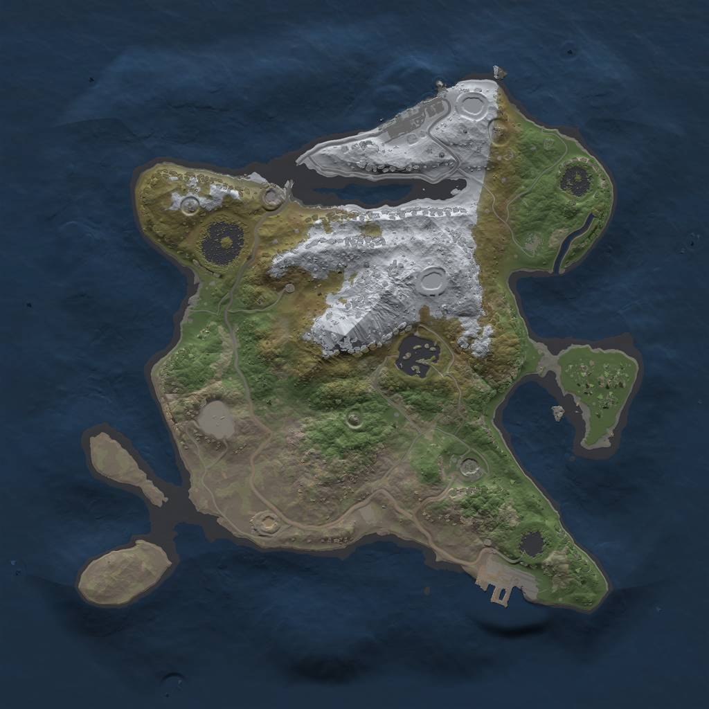 Rust Map: Procedural Map, Size: 2500, Seed: 7902, 7 Monuments